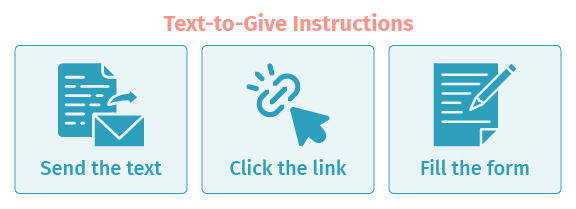 Text-to-give can be as simple as sending a text, clicking a link, and filling out a donation form.