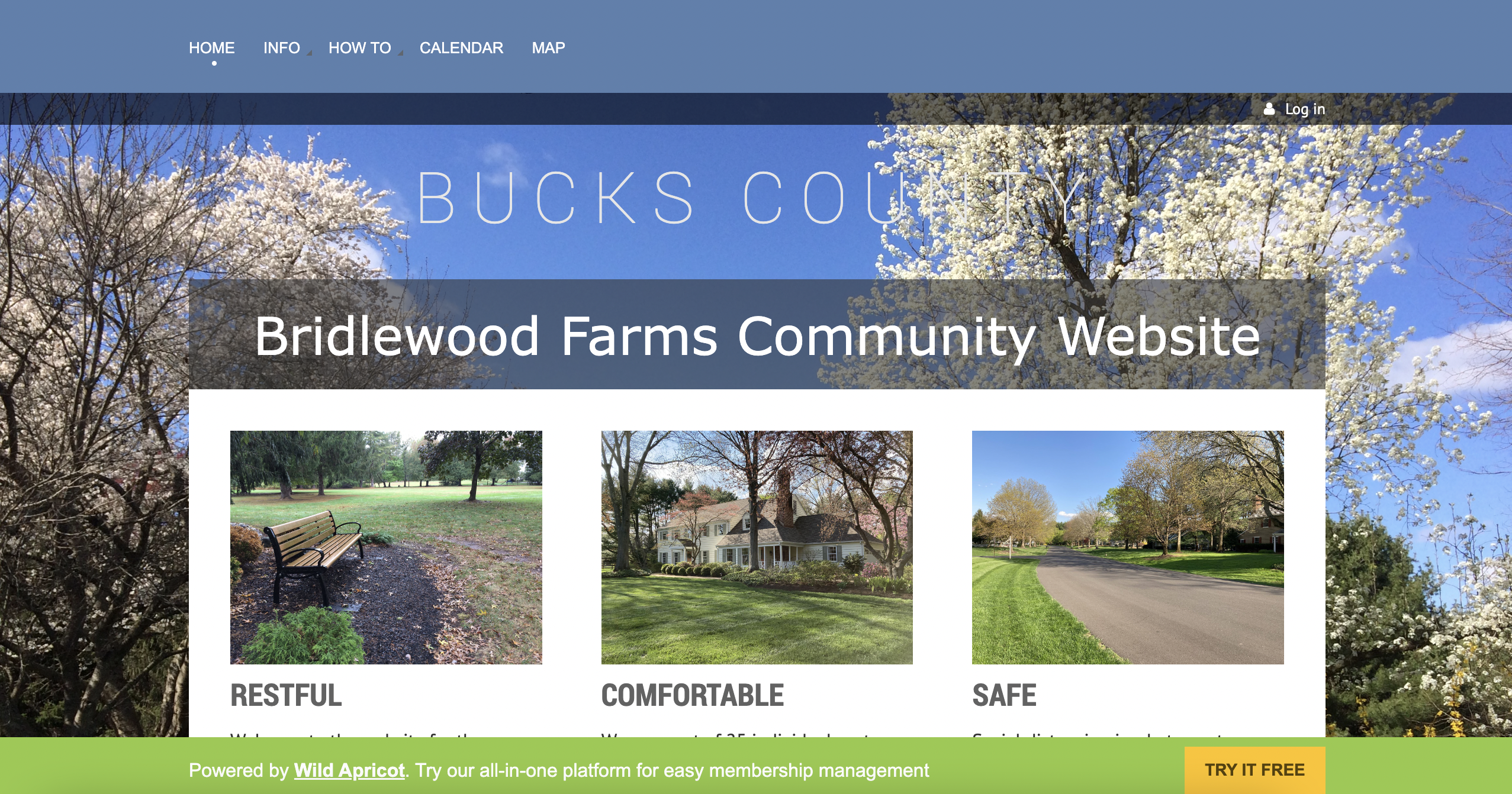 HOA Websites example - Bridlewood