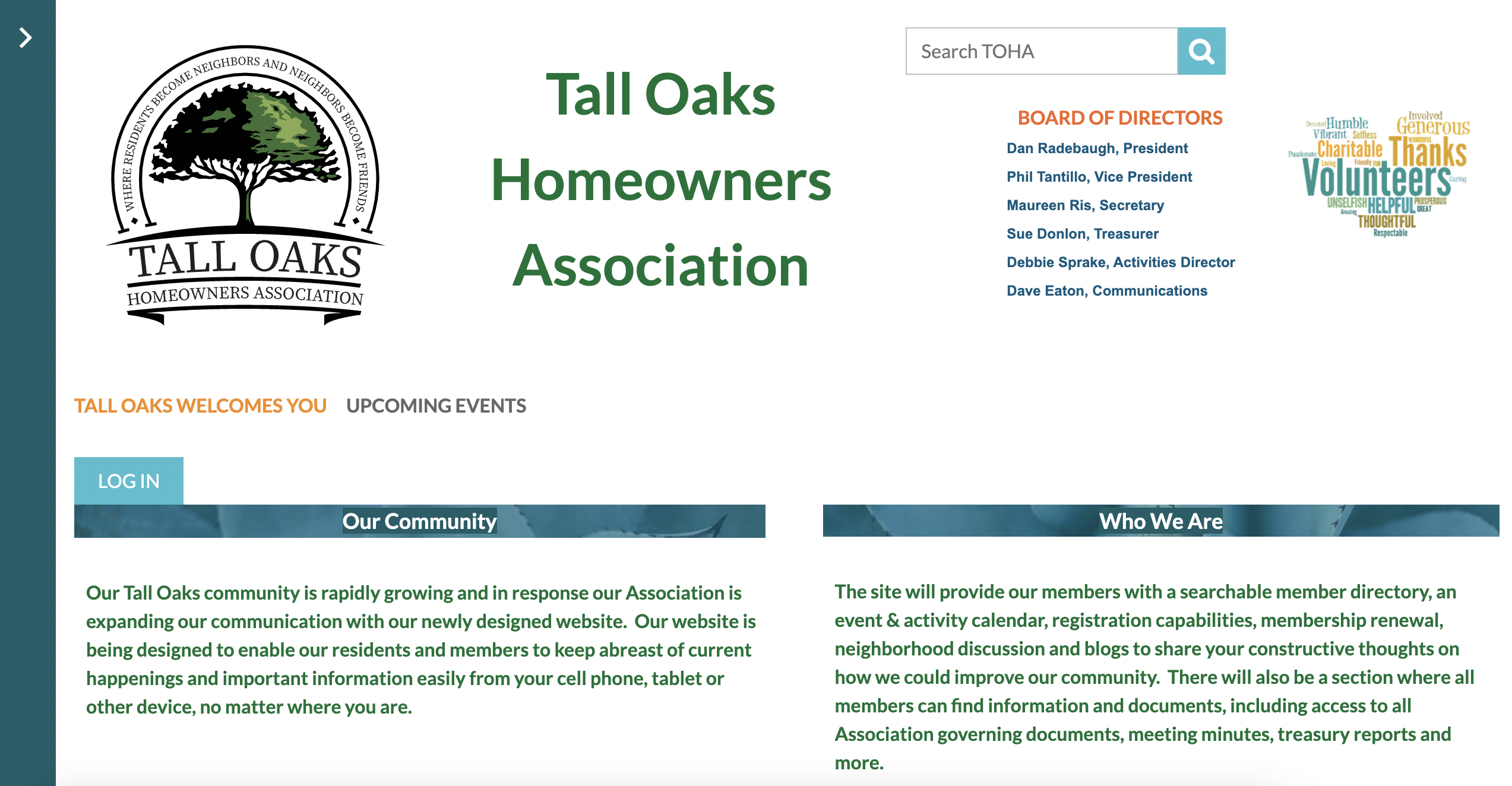 HOA Website example - Tall oaks