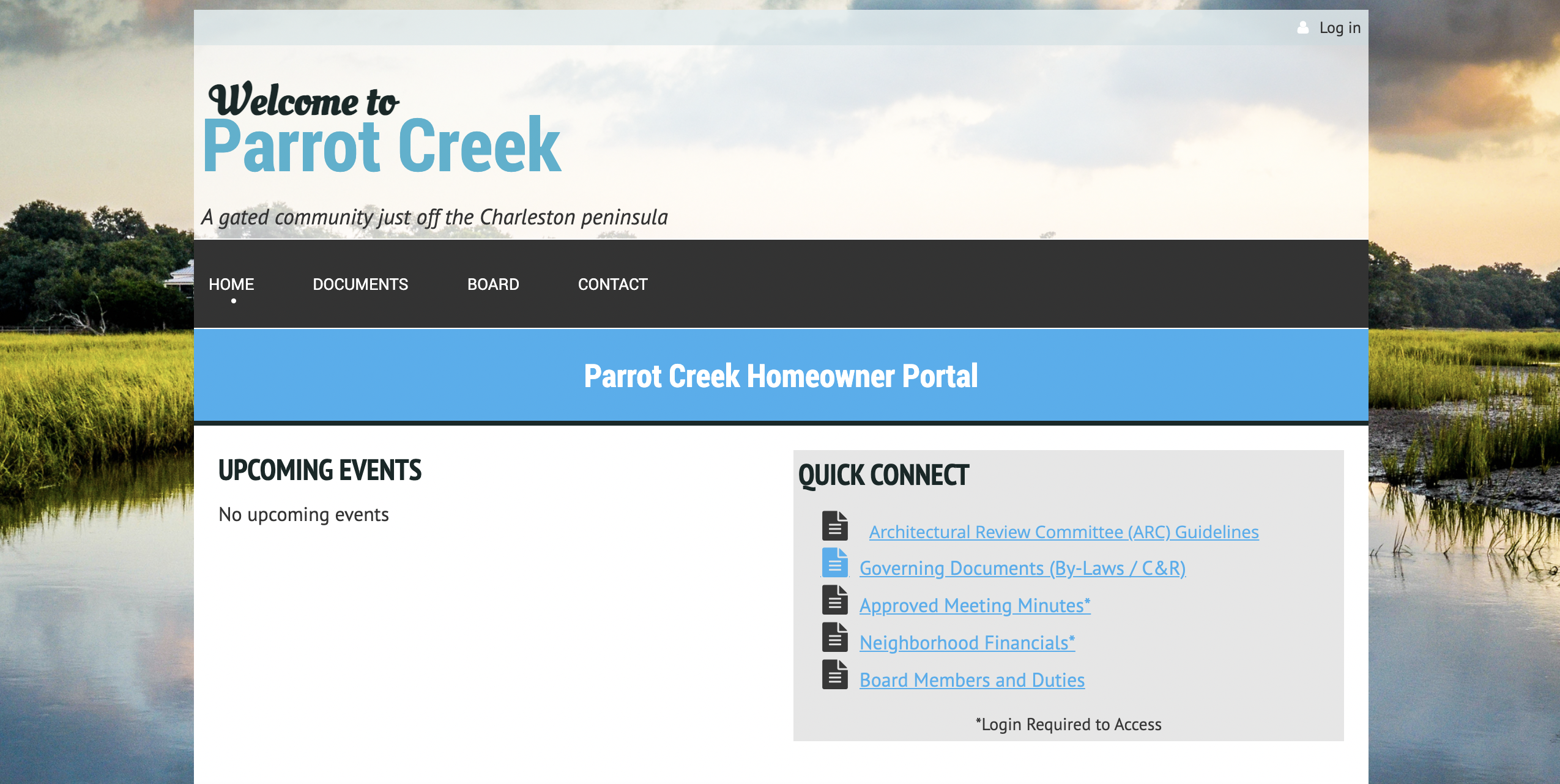 HOA Website example - Parrot Creek