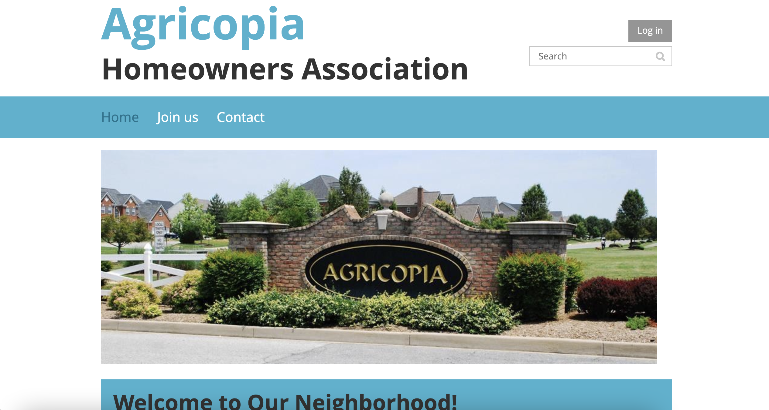 HOA Website example - Agricopia