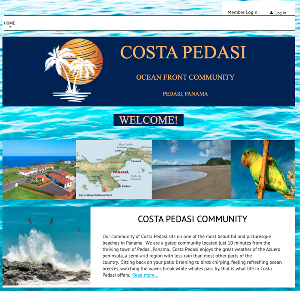 Costa Pedasi homeowners association website