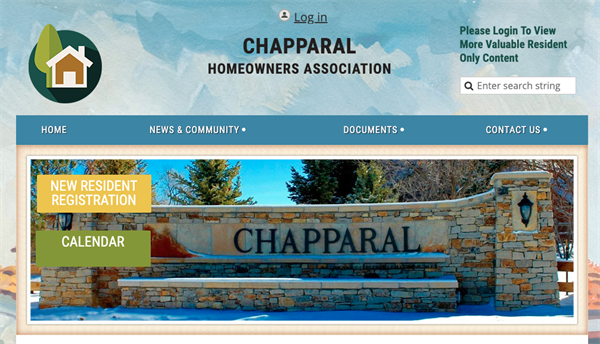Chapparal Homeowners Association website