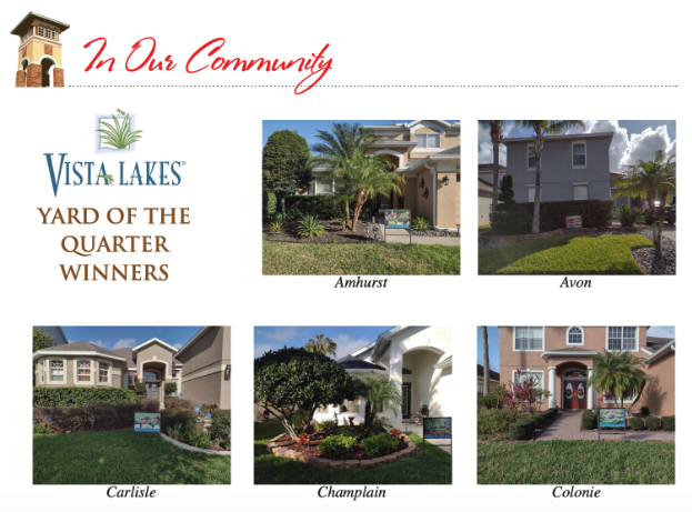 Vista Lakes HOA features homes in the neighborhood as part of their newsletter