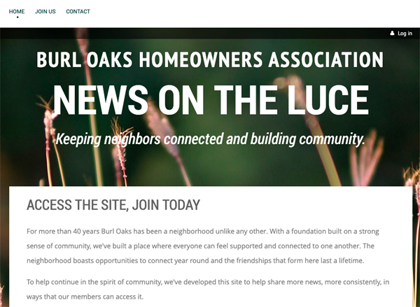 Burl Oaks Homeowners Association website