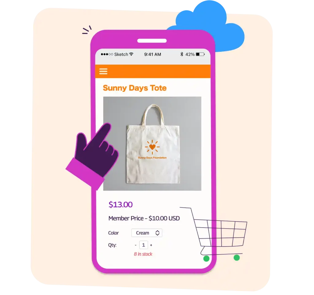 a mobile product page
