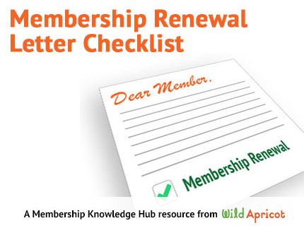 Membership Renewal Letter Checklist