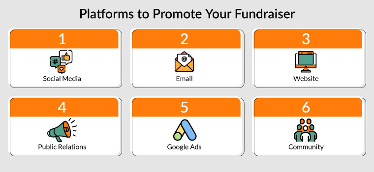 Here are six platforms you can use to promote your nonprofit fundraiser.