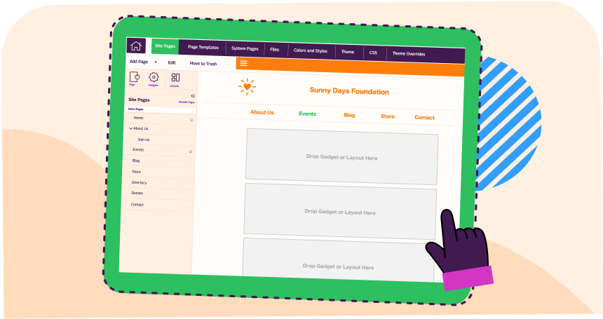 drag-and-drop website builder