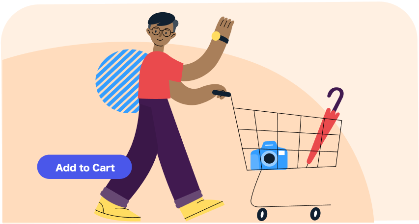 person pushing a shopping cart