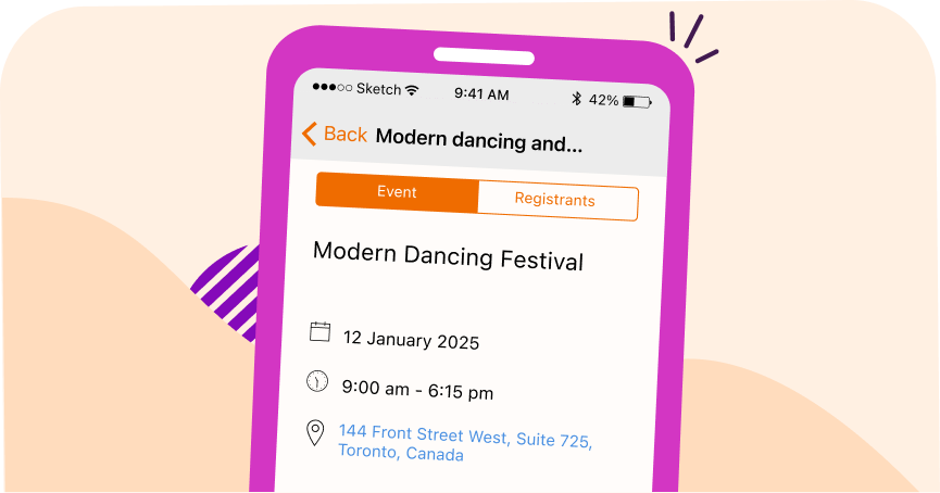 screen promoting an event