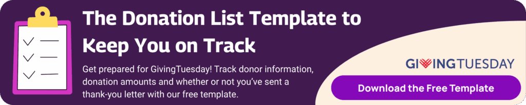 Donation List Template CTA