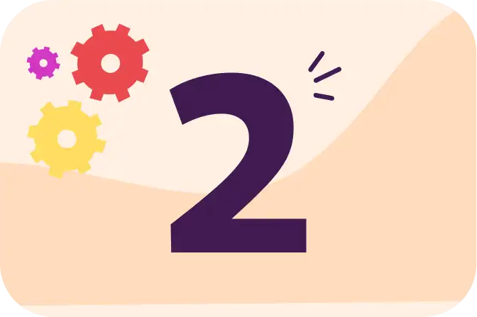 number 2 with gear illustrations